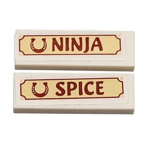 LEGO Ninja Spice Horse Nameplates Lot 2 Pc 1x2 41126 Heartlake Riding Club Parts